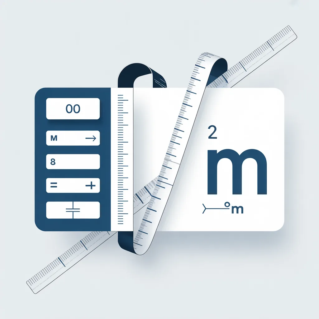 A clean and modern illustration representing a digital length unit converter, showing meter to micrometer conversion. The image includes a minimal calculator interface, metric measurement symbols (m and µm), scientific scale elements, and precise measurement lines. Professional flat design, light background, blue and white color scheme, educational and technical style, suitable for a measurement conversion website, no text, no watermark.